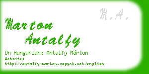 marton antalfy business card